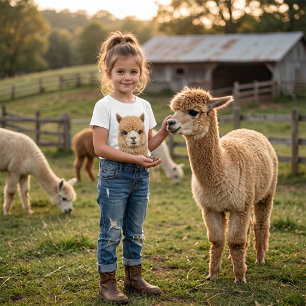 Camiseta Animal de Alpaca Fofa e Felpuda