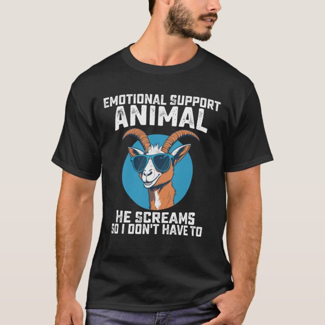 Camiseta Animal de Apoio Emocional Bode Ele Grita Para Eu N (Frente)