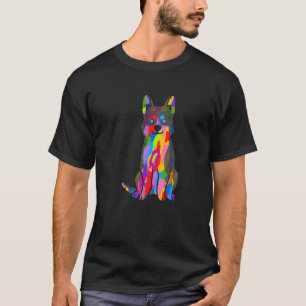 Camiseta Animal de Cores Arco-íris Husky
