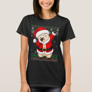Camiseta Animal de Natal Feio Llama Alpaca Dabbing Papai No