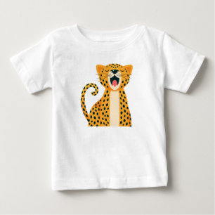 Camiseta Animal de Safari Caprichoso Bocejando Cartoon Chit