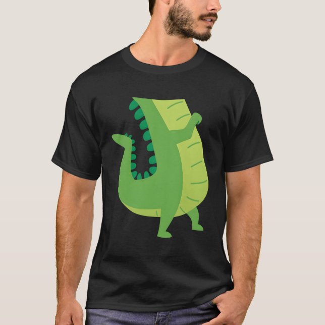 Camiseta Animal do zoológico crocodilo do jacaré (Frente)