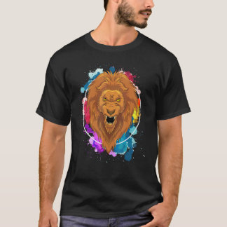 Camiseta Animal do Zoológico Leão África Safari Leão Color