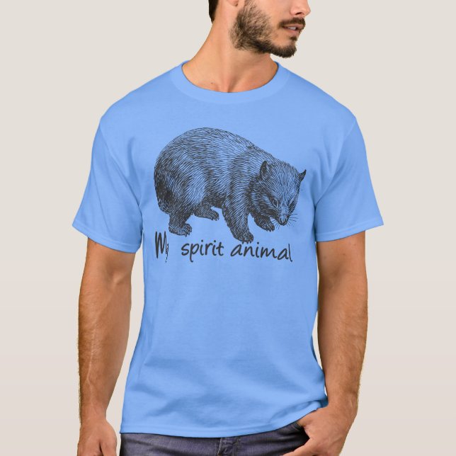 Camiseta Animal Espiritual Wombat retrô (Frente)