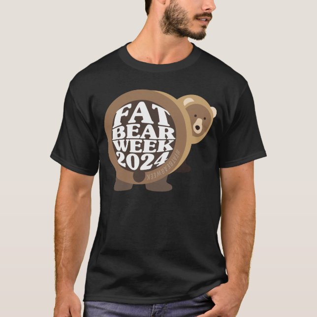 Camiseta animal, gordo urso semanal, gordo urso semana em q (Frente)