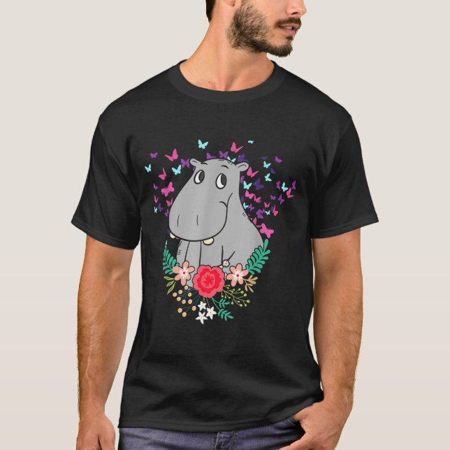 Camiseta Animal Lover Butterfly Valentines Day Gift Flowers (Frente)