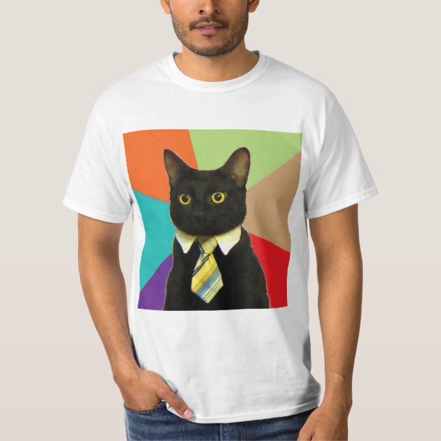 Camiseta Animal Meme do conselho do gato do negócio (Frente)