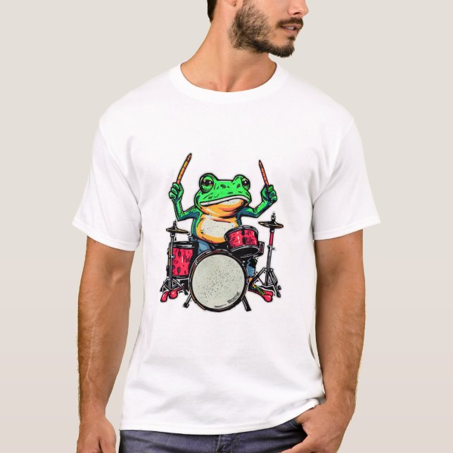 Camiseta Animal Noise – Frog on Drums (Frente)