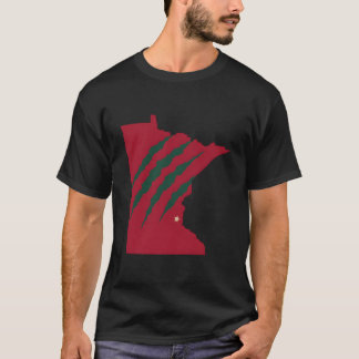 Camiseta Animal Selvagem Risca Através de Minnesota