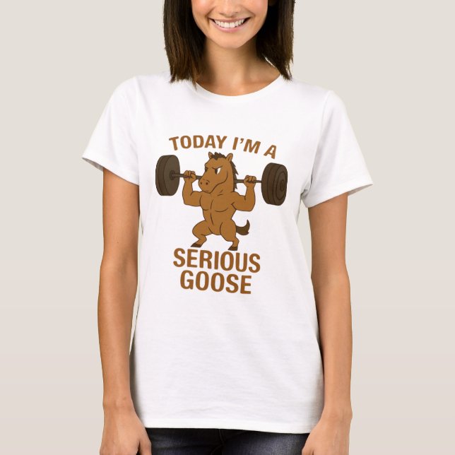 Camiseta Animal Sério Engraçado de Ganso (Frente)