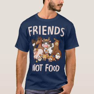 Camiseta Animals are Friends not Food Pig Cow Sheep Vegan V