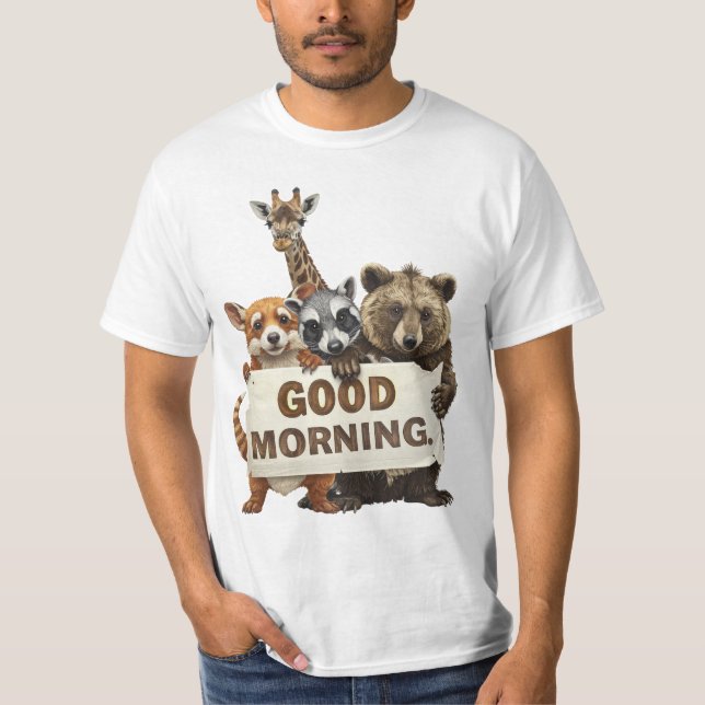 Camiseta Animals, Good Morning, (Frente)