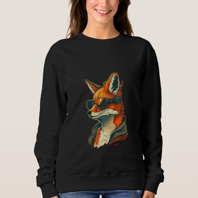 Camiseta Animals Graphic  Fox Wearing Sunglasses 5 (Frente)