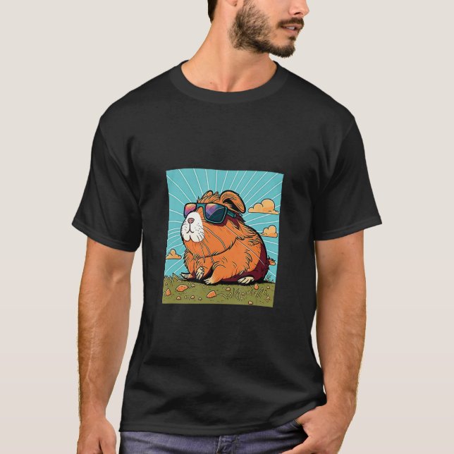 Camiseta Animals Graphic  Guinea Pig Wearing Sunglasses 1 (Frente)