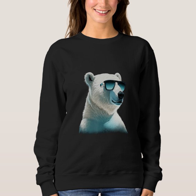 Camiseta Animals Graphic  Polar Bear Wearing Sunglasses (Frente)