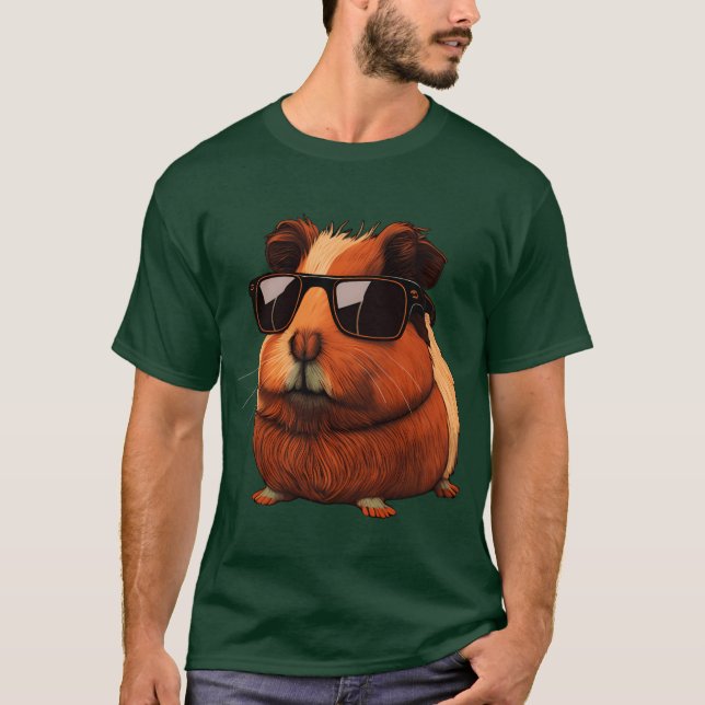 Camiseta Animals Guinea Pig Wearing Sunglasses (Frente)