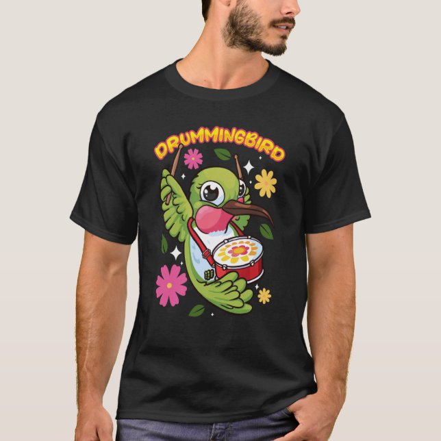Camiseta animals hummingbird drumming (Frente)