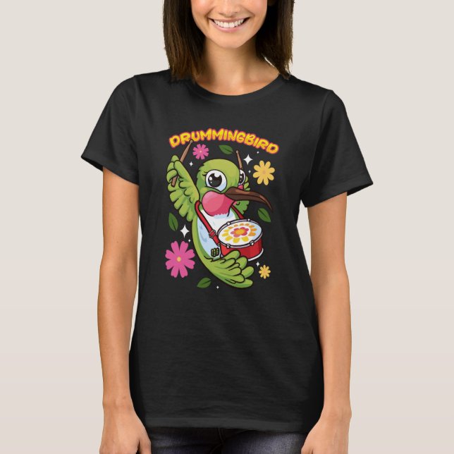 Camiseta animals hummingbird drumming (Frente)