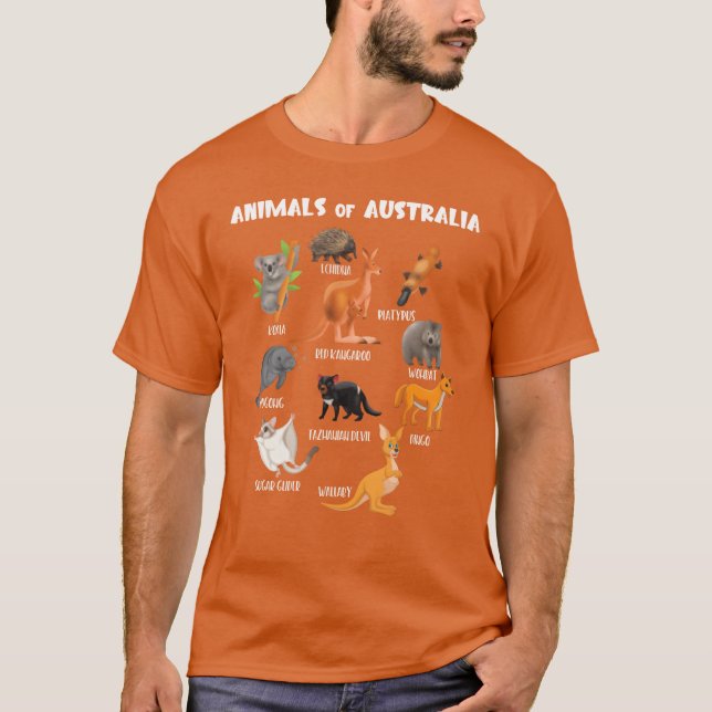 Camiseta Animals Of Australia Animal Educational Kangaroo f (Frente)