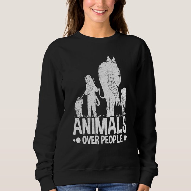 Camiseta Animals Over People Animal Activist Rescue Conserv (Frente)
