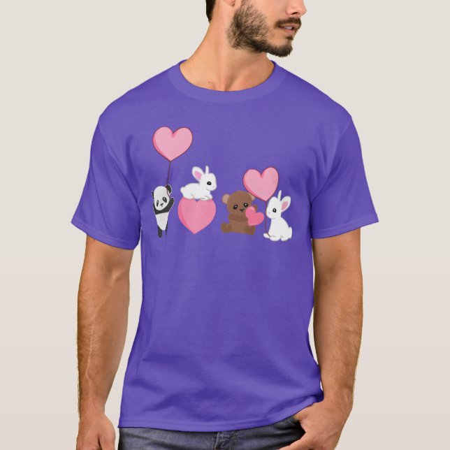 Camiseta Animals panda rabbit bear love animal rights activ (Frente)