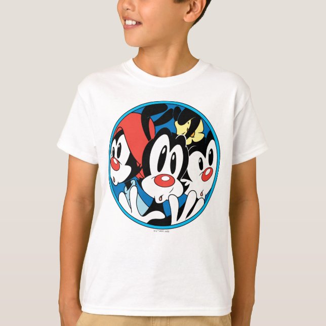 Camiseta Animaniacs | Gráfico do círculo dos irmãos Warner (Frente)