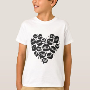 Camiseta Animar Torcida Coração Nuvem de Palavras Tuck Amor