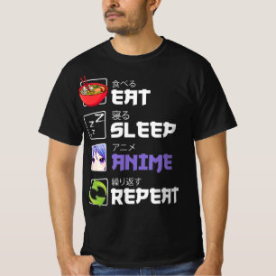 Camiseta Anime animado comendo sono repita anime presente n