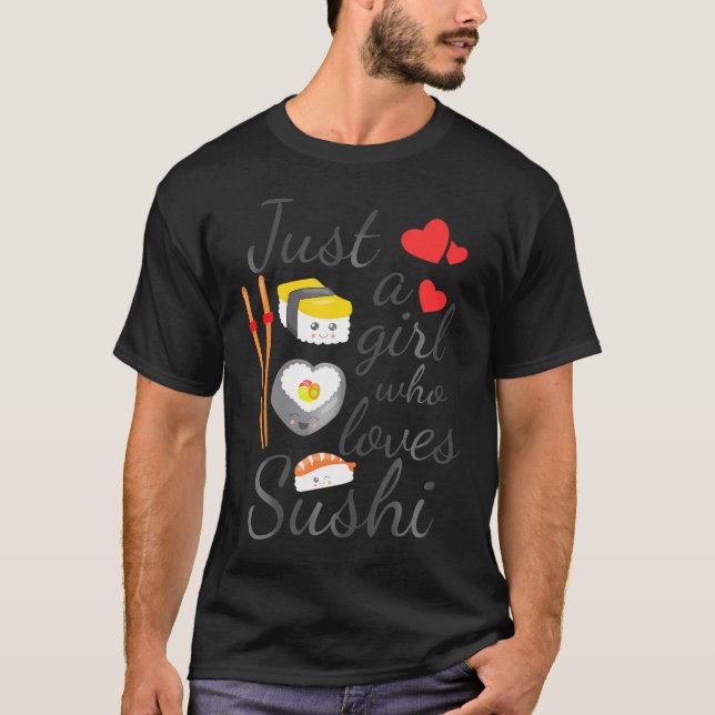 Camiseta Anime Apenas Uma Menina Que Ama Sushi Anime (Frente)