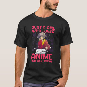 Camiseta Anime Art For Women Teen Girl Merch Sketch A