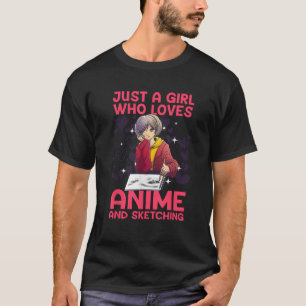 Camiseta Anime Art For Women Teen Girl Merch Sketch A