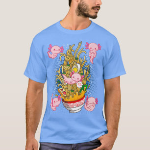 Camiseta Anime Axolotl Lover Comida Japonesa, Cute Kawaii A