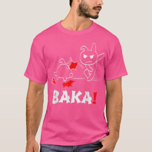Camiseta Anime Baka Japonês Manga Funny Graphic Rabbi