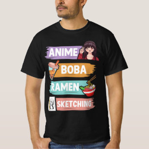 Camiseta Anime Boba Ramen Desenhando Otaku Kawaii Anime Gir