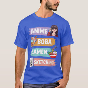 Camiseta Anime Boba Ramen Desenhando Otaku Kawaii Anime Gir
