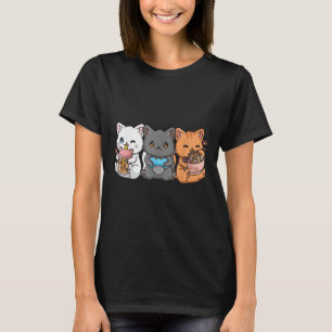 Camiseta Anime Boba Tea Bubble Tea Gamer Ramen Cat