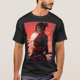 Camiseta Anime - Bonita garota japonesa do desenho animado 