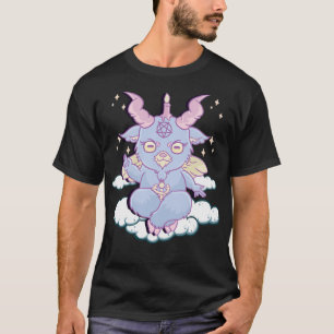 Camiseta Anime Bonito Kawaii Baphomet Pastel Gótico Emo Pun
