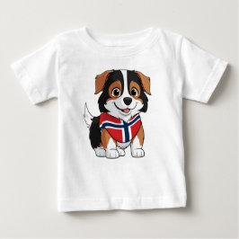 Camiseta Anime Border Collie com Bandeira da Noruega