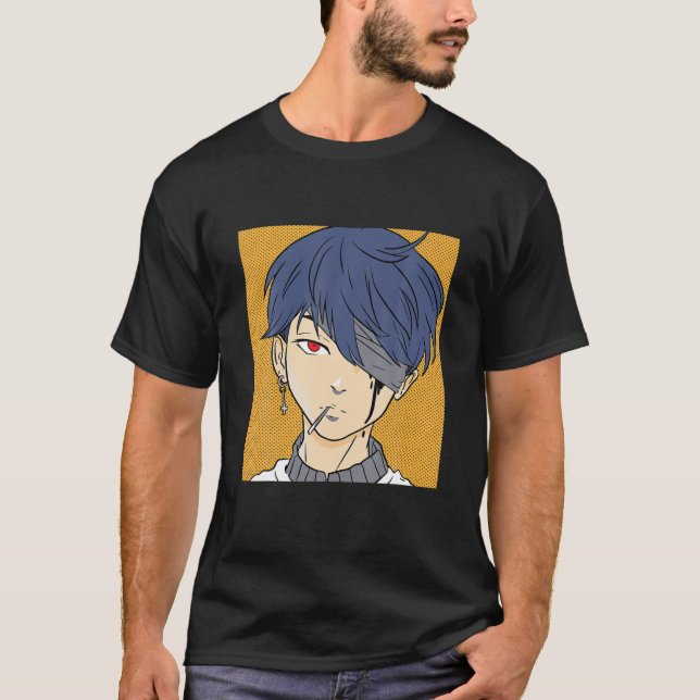 Camiseta Anime Boy Kawaii Lofi - Estética dos Anos 90 Japon (Frente)