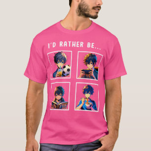 Camiseta Anime Boy Ramen Boba Lendo Texto Desenho Col