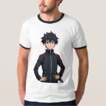 Camiseta Anime Boy with Sword in Modern City at Sunset – Co<br><div class="desc">A stylish anime boy with black hair standing confidently in a modern city during sunset. He wears a black jacket with red stripes and carries a sword, giving him the look of a powerful anime fighter. The glowing city lights and dramatic sky create a cinematic anime atmosphere perfect for fans...</div>