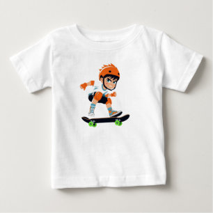 Camiseta Anime Cartoon do Menino Skatista Legal