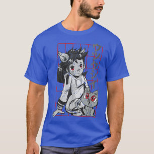 Camiseta Anime Cat Girl Utsukushii Japonês Aestética O