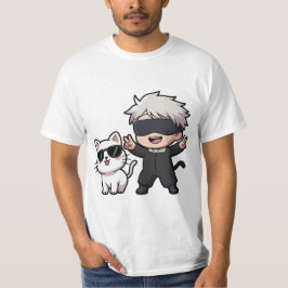 Camiseta Anime Character & Blushing Cat