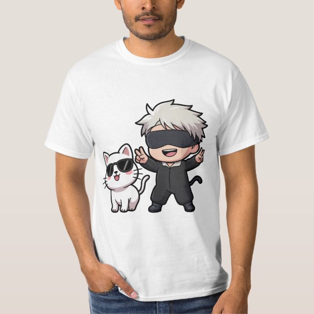 Camiseta Anime Character & Blushing Cat (Frente)