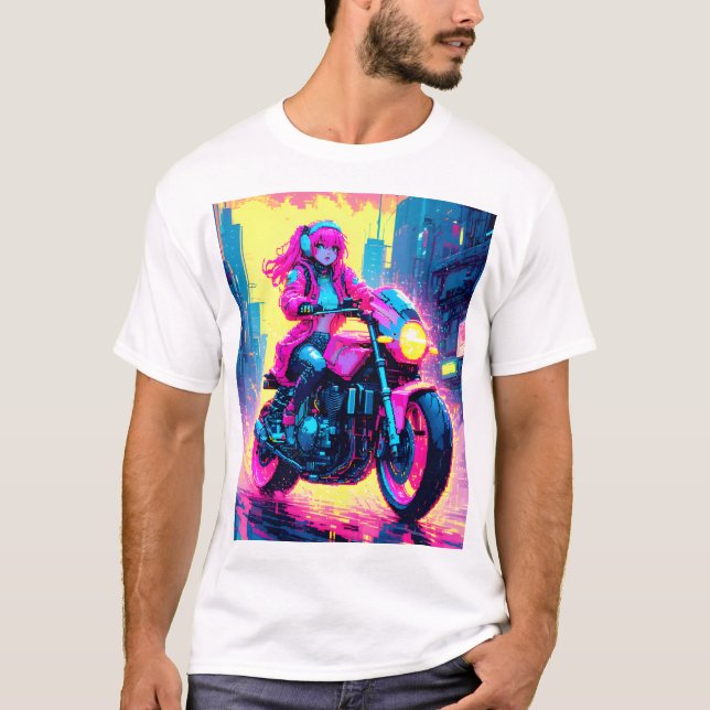 Camiseta Anime Cyber Punk Themed Graphic Shirt (Frente)