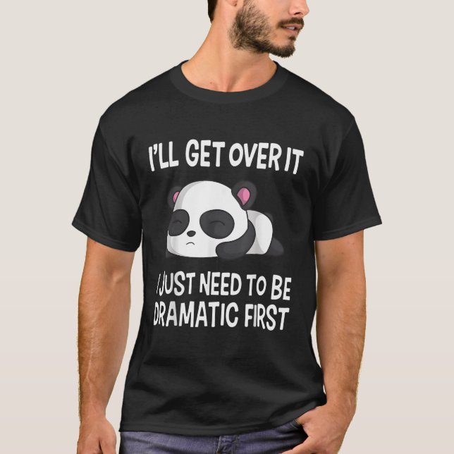 Camiseta Anime de Carinho do Urso Kawaii Dramático Panda (Frente)