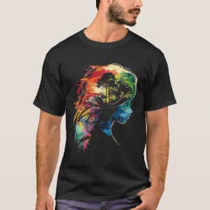 Camiseta Anime de Ilustração Colorida do Anime Manga Motif