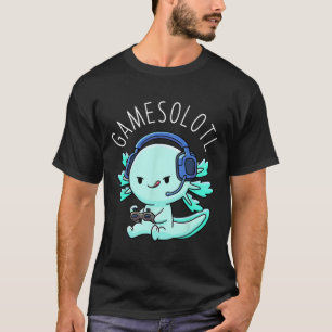 Camiseta Anime De Jogador Axolotl Oferece Meninas Kawaii